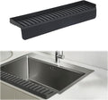 Sink Edge Protectors for Kitchen Single and Double Sink,Kitchen Sinks Splash Guard Can be Cut and Diy,Silicone Edge Protector Sinks With 5° Tilt (BLACK, 24IN)
