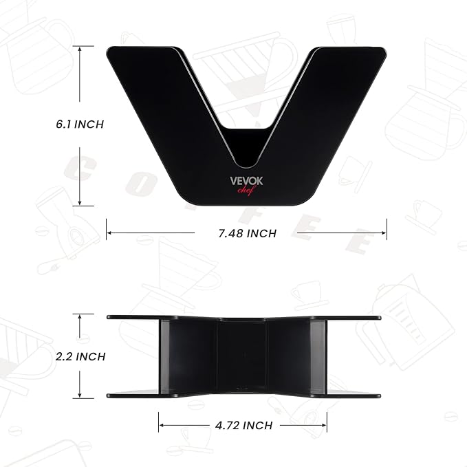 Vevok Chef O20 Manual Coffee Grinder 20 levels External Adjustment, 35g Capacity and Coffee Filter Holder for #1#2 with 100 pcs #2 Paper Filter