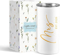 Future Mrs Gifts 2026 Bridal Shower Gifts for Bride Mrs Cup for Wedding Engagement Bachelorette Party Honeymoon Stainless Steel Skinny Tumbler with Lid and Straw 15 OZ