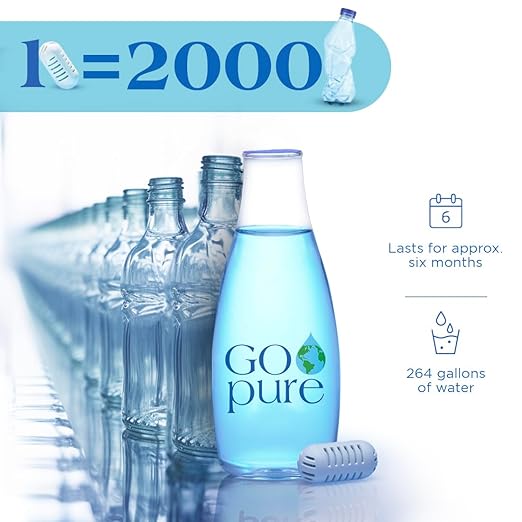 PURIBLOC GOpure Water Purifier, Portable Water Filter, Pod Water Filter System, Ideal for Camping, Backpacking, Running Water Bottle, and More, Pack of 2