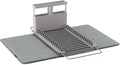 HomeStock Over Sink Dish Rack & Drying Mat - 16 Slot Organizer, Utensil Caddy, Compact Storage