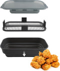 COOK WITH COLOR Collapsible Batter Bowl - Mess Free Breading Shaker Container - Great for Fried Fish, Fried Chicken, Onion Rings, Wings & More, Gray
