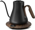 INTASTING Gooseneck Electric Kettle, ±1℉ Temperature Control, Stainless Steel Inner, Quick Heating, for Pour Over Coffee, Brew Tea, Boil Hot Water, 1500W/0.9L (Glossy Black)