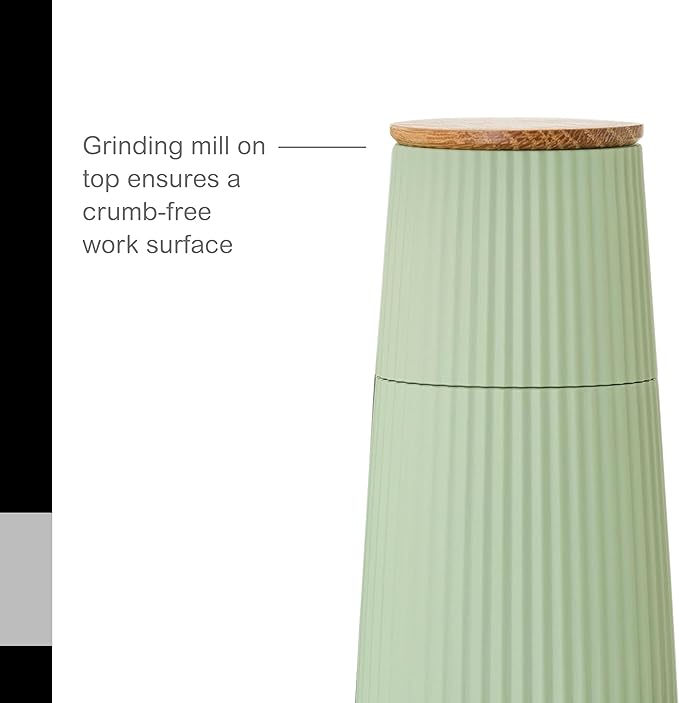 AdHoc Scape Salt & Pepper Mill Set - Salt & Pepper Grinders with Ultra-Sharp Grinding Mechanisms - Refillable Mills & Spice Shakers with Adjustable Grinding - Dark Green & Light Green