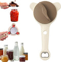 4-In-1 Multi-Purpose Strain-Free Opener, Jar Opener for Weak Hands, Adjustable Stainless Steel Jar Opener Gripper with Bottle Cap Opener for Jars, Bottles and Ring-Pull Cans (1pc)