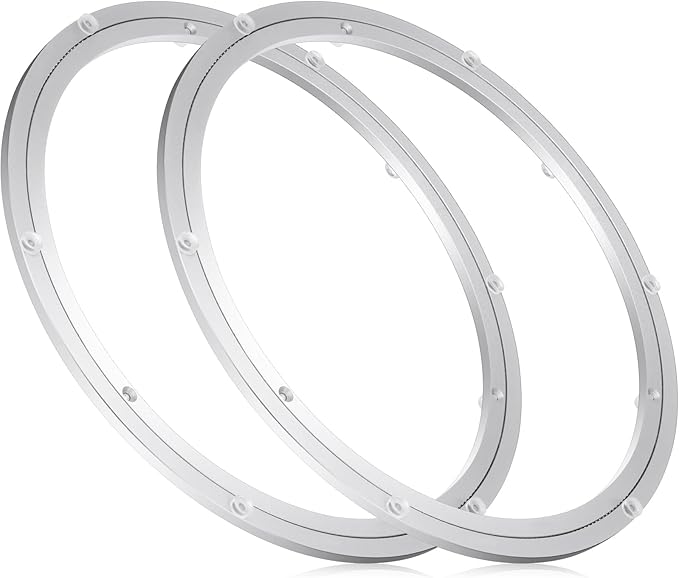 JaGely 2 Pack 16 Inch Lazy Susan Hardware Aluminum Alloy Turntable Rotating Hardware Heavy Duty Lazy Susan Bearing Ring Mechanism for Kitchen Dinning Table
