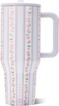 HydroJug Traveler 40oz, Insulated Tumbler with Handle & Straw, Primrose