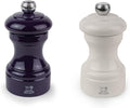 Peugeot Bistro Pepper and Salt Mill Set, 4in - French Design with Adjustable Grinding Precision, Beechwood & Stainless Steel, Enhance Flavors - Durable Cooking Tools (Eggplant/Ivory)