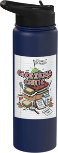Cafeteria Critic - Student Lunch School Humor Food Chaos Stainless Steel Insulated Water Bottle