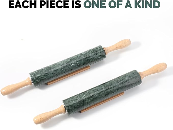 Koville Marble Rolling Pin, Non-Stick Stone Dough Roller, Rolling Pin for Baking,Pasta, Dumpling, Ravioli, Fondant,Pie Crust, Kitchen Baking Pastry Tools