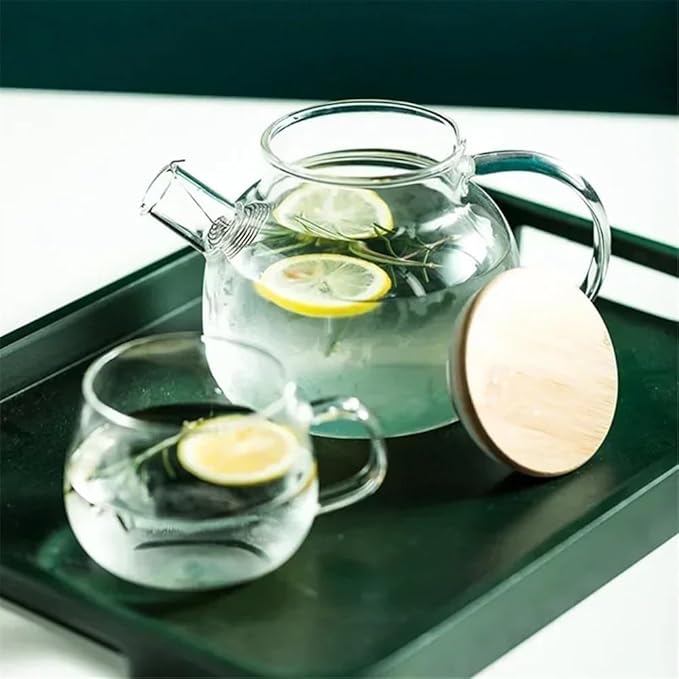 1.8L Clear Borosilicate Glass Pitcher, Clear Large Teapot, Teapot for Cold/Hot Drinks and Milk Water Pitcher(1800ML)