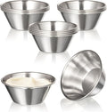 Fit Meal Prep [12 Pack] 1.5 oz Stainless Steel Dipping Sauce Cups, Reusable Metal Ramekins, Commercial Grade Condiment Bowls, Individual Portion Cups, Small Round Au Jus for Home, Restaurant