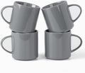 famiware Nebula 4 Pieces Coffee Mug, 14 oz Catering Mugs with Handle for Coffee, Tea, Cocoa, Milk, Dark Gray