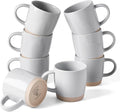 famiware Coffee Mugs for 8, 13 oz Mug Set, Dringking Cup with Handle for Coffee, Tea, Cocoa, Milk, Milkyway Serise, Ligth Gray