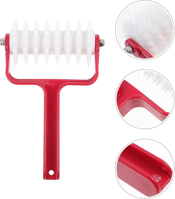 Zerodeko Pizza Dough Roller Docker 7.87 Inch Plastic Spike Wheel Kitchen Gadget for Even Pizza Crust Perforation and Bubble Prevention Baking Tool