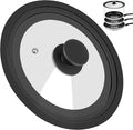 Universal Lid for Pots Pans and Skillets, Pan Cover Fit 6", 7", 8" Diameter Cookware, Silicone Replacement Pan Lid Pot Lids for Frying Pans, Cast Iron,Tempered Glass Lid