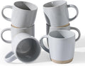famiware Coffee Mugs for 6, 13 oz Mug Set, Dringking Cup with Handle for Coffee, Tea, Cocoa, Milk, Milkyway Serise, Ligth Gray