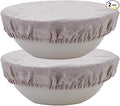 100% Pure Linen Bowl Covers For Bread Proofing, 2 Pcs 8 Inches Elastic Reusable Solid Color Cloth Fabric Bowl Covers,Small Organic Washable Large Stretch Sourdough Lids, Linen