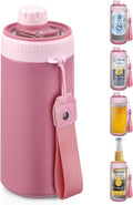 MAXSO Sealed Can Cooler Fizz Lid Can Cover for 12 oz Regular, Slim Skinny Cans & As Thermal Bottle, 4-in-1 Insulated Vacuum Stainless Steel Carbonated Cold Drink Holder - Rose Pink