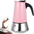 4 Cup Stovetop Espresso Maker Stainless Steel Moka Pot Stove Top Percolator Italian Coffee Makers Capable Mocha Greca Machine Cafe Classic Induction Cookers for Home and Camping 200ml 6.6oz