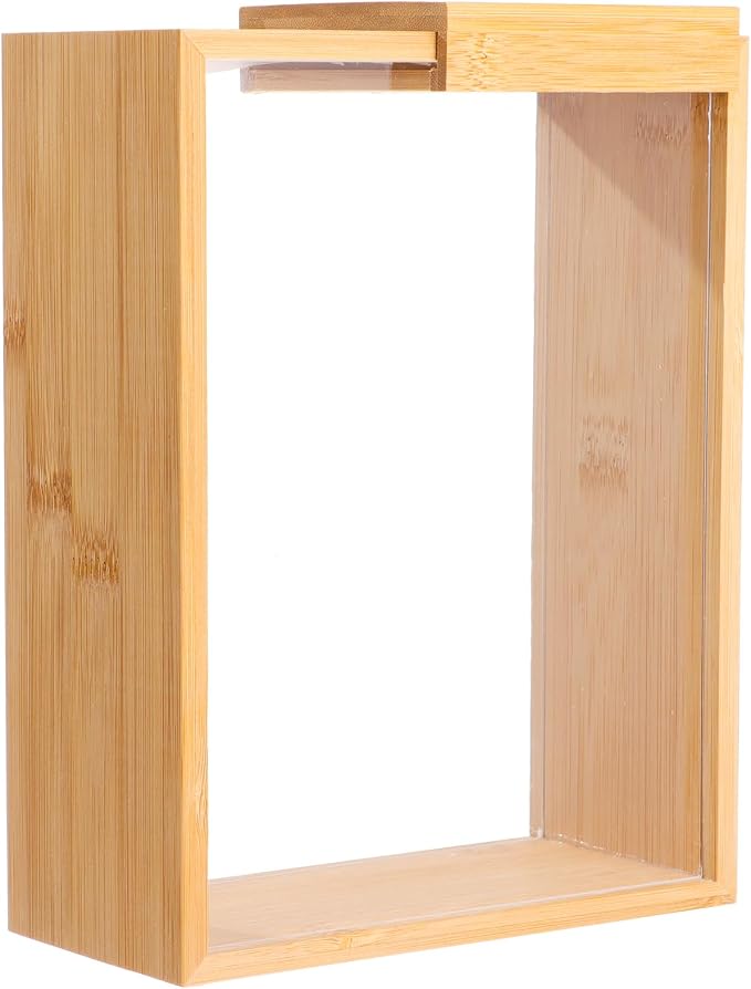 Wooden Cereal Storage Boxes, 8.7 x 6.8 x 3.1 in Dry Food Dispenser with Slide Lid, Visible Window, Wood Food Storage Container for Kitchen, Pantry Organization