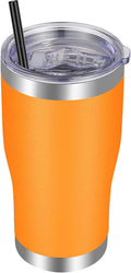 VEGOND 20oz Tumbler Stainless Steel Tumbler Cup with Lid And Straw Vacuum Insulated Double Wall Travel Coffee Mug(Orange 1 Pack)