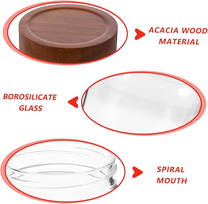 Borosilicate Glass Storage Jar Meal Prep Jars Sealed Lids for Coffee Tea Sugar