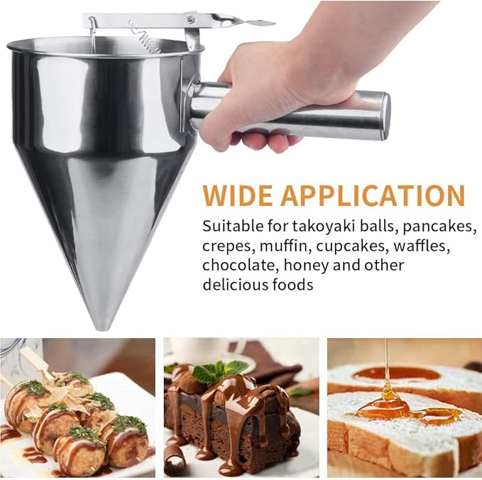 MyLifeUNIT Egg Pan, 4 Cup Egg Frying Pan and 40oz Pancake Batter Dispenser Bundle
