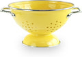 Reston Lloyd Calypso Basics Powder Coated Enameled Colander with Solid Base, Strainer Basket with Handles, for Pasta, Berries, Vegetables, Fruit, Lemon(1 qt, 32 oz)