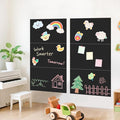 Magnetic Chalkboard Wall Decal Black Set of 6 Peel and Stick Magnet Sheets with Tangram Puzzle and Multiple Accessories Magnetic Chalkboard for Home Playroom and Classroom