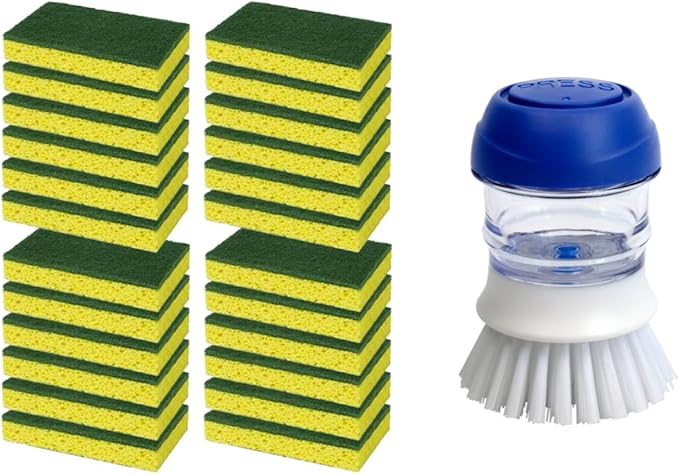 CELOX 24 Pack Dish Sponge for Kitchen, Dish Scrubber with Soap Dispenser for Pots, Dishes, Bowls