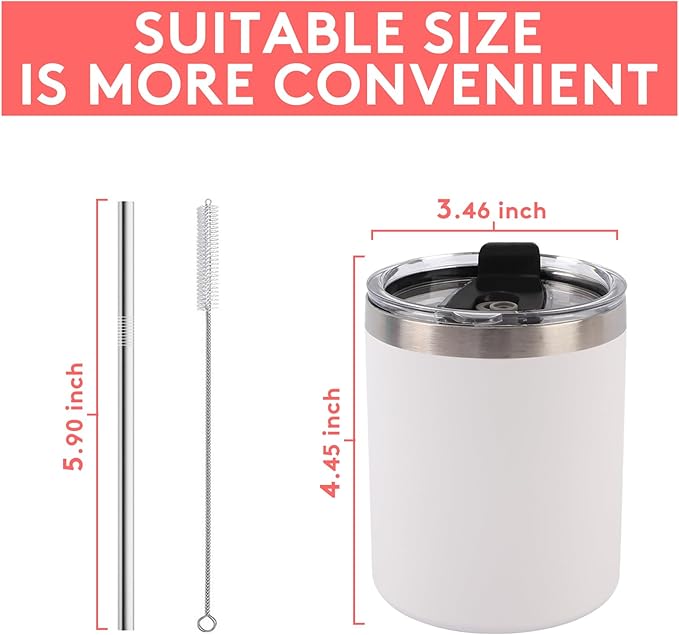 6 Pack 12 Oz Stainless Steel Skinny Tumbler with Splash Proof Lid, Vacuum Insulated Double Wall Thermal Cup, Outdoor Unbreakable Travel Slim Bottle for Hot Cold Drinks