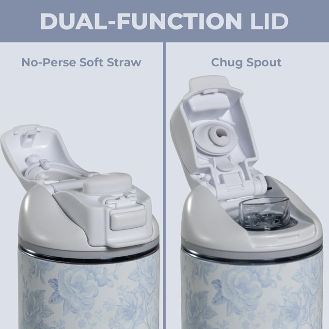 HydroJug Ease2o Water Bottle with Straw & Chug Lid, Stainless Steel, Vented Cap to Help Reduce Pressure, Water-Level Window, Cup Holder Friendly, Non-Slip Base – 24oz, Cherish
