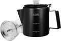 No Coating 9 Cup Percolator Coffee Pot 304 Stainless Steel Moka Pot Stovetop Espresso Maker Italian Greca Cuban Machine 1500ml 50.7oz Suitable for Gas Induction Stovetop Camping Kettle