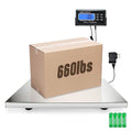 Charmline 660lbs x 0.1lbs High Accuracy Digital Postal Scale, Pet Vet Scale with 17x21in Large Stainless Steel Platform, Heavy Duty Scale for Packages/Dog/Postage/Luggage, Battery&AC Adapter Powered