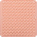 MicoYang Silicone Dish Drying Mat for Multiple Usage,Easy clean,Eco-friendly,Heat-resistant Silicone Mat for Kitchen Counter or Sink,Refrigerator or Drawer liner Pink M 12 inches x 12 inches