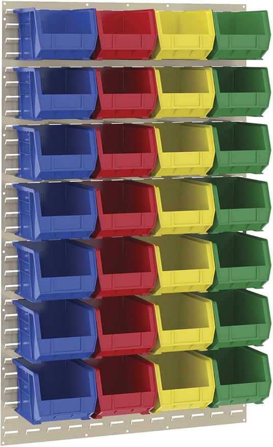 Akro-Mils 30239 AkroBins Plastic Storage Bins, Space-Saving Stackable Bins for Garage, Pantry, Craft Organization, 11-" x 8-" x 7-", blue, 6-Pack