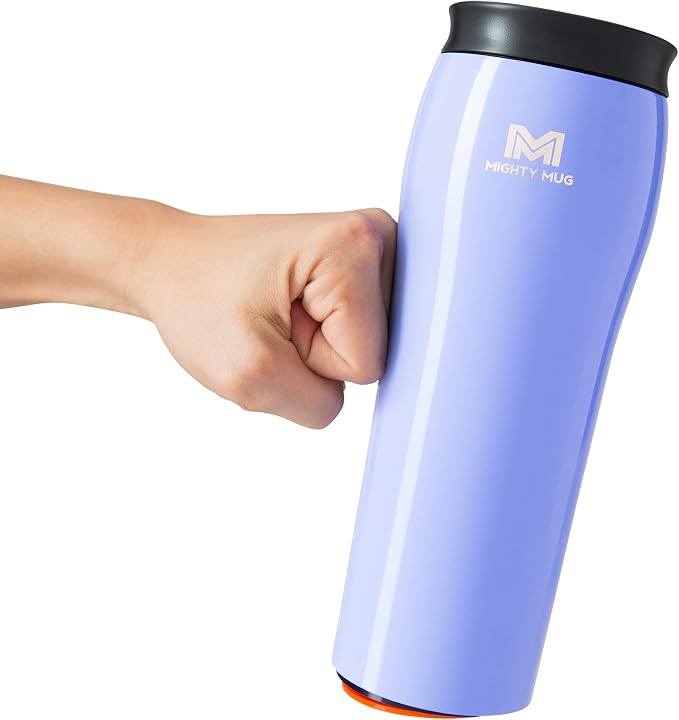 Mighty Mug | The Untippable Mug | Grips When Hit, Lifts for Sips | Insulated Stainless Steel Tumbler | Cupholder Friendly | Gifts for Women Men All | Leakproof | 6 Hour Hot / 24 Cold | 16oz | Lavender