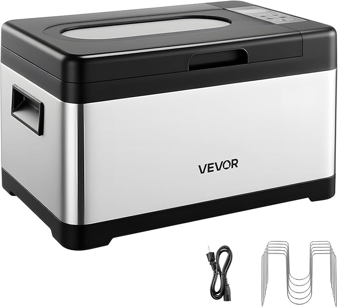 VEVOR Sous Vide Cooker, 800W Sous-Vide Machine, Suveed Cooking Machine with LED Digital Display, Glass Lid, Precise Temperature & Timer Control, for Family & Friends, All-in-One Sous Vide Pot
