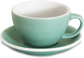 Loveramics Matt Cappuccino Cup, 10 oz Ceramic Latte Art Mug with Saucer, Thick-walled stoneware cup Set, Barista Latte Cup Set for Latte, Cappuccino, Tea - Mineral Colors (Emerald, 10OZ)