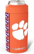 Frost Buddy NCAA Universal Buddy - Fits all - Stainless Steel Can Cooler for 12 oz & 16 oz Regular or Slim Cans & Bottles - Stainless Steel (Clemson Tigers)