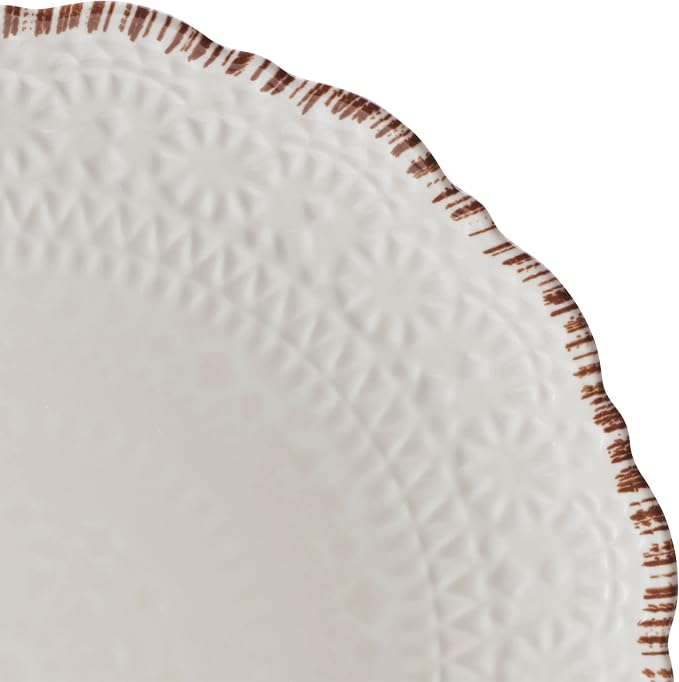 Pfaltzgraff Chateau 12 Piece Outdoor Melamine Dinnerware Set, Service for 4, White