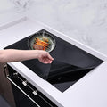 KitchenRaku Large Induction Cooktop Protector Mat, (Magnetic) Electric Stove Burner Covers Antiscratch as Glass Top Stove Cover or Electric Stove Top (Monochromatic Black，24x20.8 Inch)