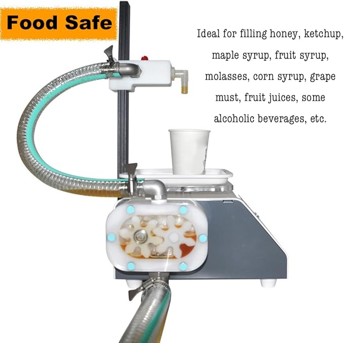 Honey Filling Machine, Automatic Quantitative Viscous Liquid Filing Machine, 100-5000g Bottle Filling Machine, Digital Control Quick Filler for Ketchup Syrup Paste Lotion Filling