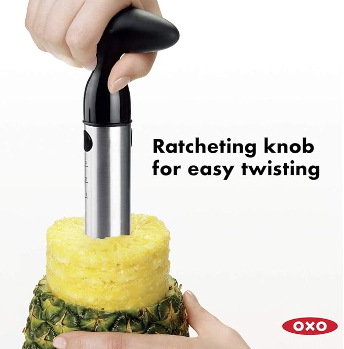 OXO Good Grips Stainless Steel Pineapple Corer & Slicer + OXO Good Grips 3-in-1 Avocado Slicer - Green