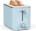 Martha Stewart 2 Slice Toaster, 10 Shade Settings with Defrost, Cancel, Bagel & Gluten-Free, Extra-Wide Self-Centering Slots for Waffles & Artisan Bread, Removable Crumb Tray, Cord Wrap, Sky Blue