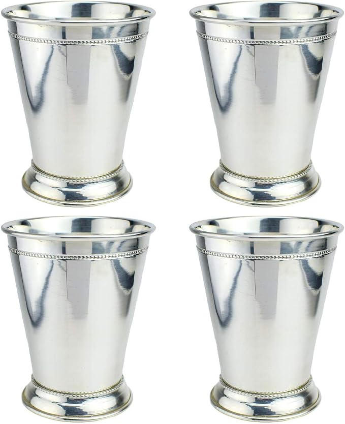 Prince of Scots 100% Pure Copper Mint Julep Cup with Pure Silver Plate (Set of 4)