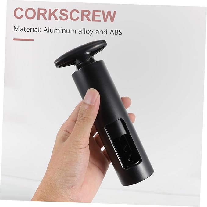 Luxshiny 6pcs Vacuum Wine Corkscrew and Decanter Set Stylish Rotary Corkscrew with Ergonomic Grip Wine Accessories for Enthusiasts for Travel and Parties Black