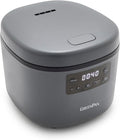 GreenPan Advanced Rice Cooker, 4-Cups Uncooked/8-Cups Cooked, Removable Nonstick Ceramic PFAS-Free Pot, White & Brown Rice, Family Sized, Quick Cook in 25mins, 6 Presets, Fuzzy Logic Tech, Graphite