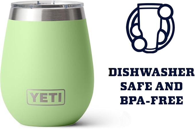 YETI Rambler 10 oz Wine Tumbler, Vacuum Insulated, Stainless Steel with MagSlider Lid, Key Lime